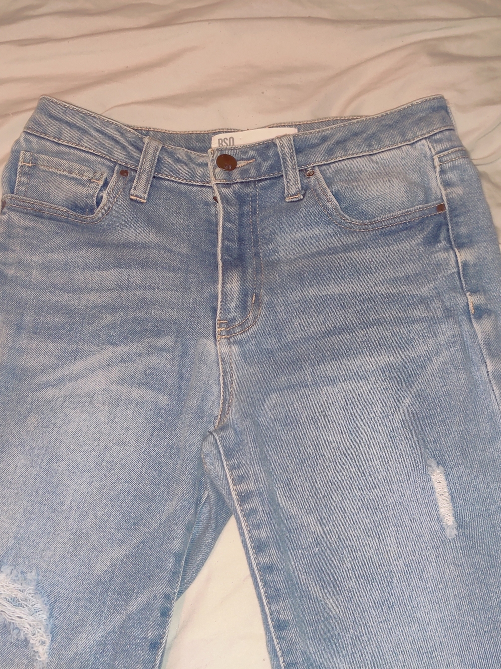 RSQ Distressed High Rise Skinny Jeans Light Wash Size 3/w26 - Picture 2 of 9
